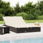 vidaXL Sonnenliege für 2 Personen mit Auflage Schwarz Poly Rattan vidaXL Sonnenliege für 2 Personen mit Auflage Schwarz Poly Rattan