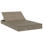 vidaXL Sonnenliege für 2 Personen mit Auflage Grau Poly Rattan vidaXL Sonnenliege für 2 Personen mit Auflage Grau Poly Rattan