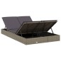 vidaXL Sonnenliege für 2 Personen mit Auflage Grau Poly Rattan vidaXL Sonnenliege für 2 Personen mit Auflage Grau Poly Rattan