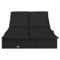 vidaXL Sonnenliege für 2 Personen mit Auflage Schwarz Poly Rattan vidaXL Sonnenliege für 2 Personen mit Auflage Schwarz Poly Rattan