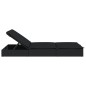 vidaXL Sonnenliege für 2 Personen mit Auflage Schwarz Poly Rattan vidaXL Sonnenliege für 2 Personen mit Auflage Schwarz Poly Rattan