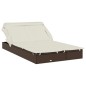 vidaXL 2-Personen-Sonnenliege mit Dach Braun 213x118x97 Poly Rattan vidaXL 2-Personen-Sonnenliege mit Dach Braun 213x118x97 Poly Rattan