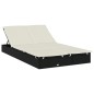 vidaXL 2-Personen-Sonnenliege mit Dach Schwarz 213x118x97 Poly Rattan vidaXL 2-Personen-Sonnenliege mit Dach Schwarz 213x118x97 Poly Rattan
