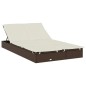 vidaXL 2-Personen-Sonnenliege mit Dach Braun 211x112x140 Poly Rattan vidaXL 2-Personen-Sonnenliege mit Dach Braun 211x112x140 Poly Rattan