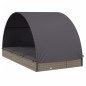 vidaXL 2-Personen-Sonnenliege mit Dach Grau 211x112x140 Poly Rattan vidaXL 2-Personen-Sonnenliege mit Dach Grau 211x112x140 Poly Rattan