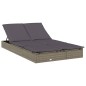 vidaXL 2-Personen-Sonnenliege mit Dach Grau 211x112x140 Poly Rattan vidaXL 2-Personen-Sonnenliege mit Dach Grau 211x112x140 Poly Rattan