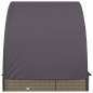 vidaXL 2-Personen-Sonnenliege mit Dach Grau 211x112x140 Poly Rattan vidaXL 2-Personen-Sonnenliege mit Dach Grau 211x112x140 Poly Rattan