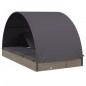 vidaXL 2-Personen-Sonnenliege mit Dach Grau 211x112x140 Poly Rattan vidaXL 2-Personen-Sonnenliege mit Dach Grau 211x112x140 Poly Rattan