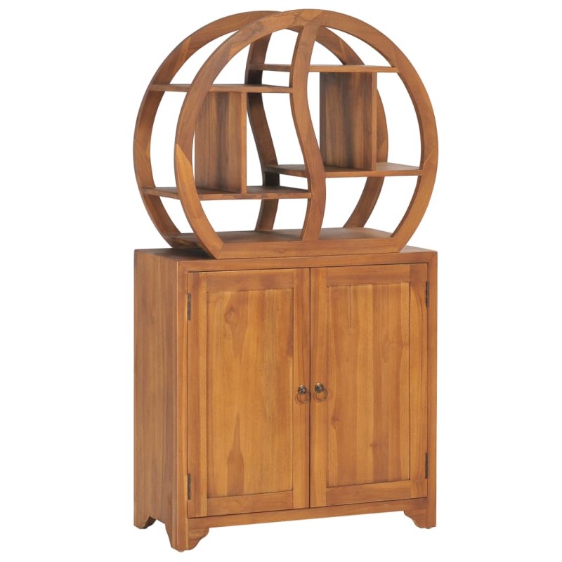 vidaXL Schrank mit Yin-Yang-Regal 70x30x130 cm Teak Massivholz vidaXL Schrank mit Yin-Yang-Regal 70x30x130 cm Teak Massivholz