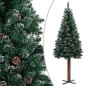 vidaXL Schlanker Weihnachtsbaum mit Echtholz und Schnee Grün 150 cm vidaXL Schlanker Weihnachtsbaum mit Echtholz und Schnee Grün 150 cm