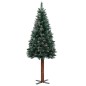 vidaXL Schlanker Weihnachtsbaum mit Echtholz und Schnee Grün 150 cm vidaXL Schlanker Weihnachtsbaum mit Echtholz und Schnee Grün 150 cm