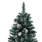 vidaXL Schlanker Weihnachtsbaum mit Echtholz und Schnee Grün 150 cm vidaXL Schlanker Weihnachtsbaum mit Echtholz und Schnee Grün 150 cm