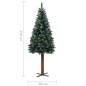 vidaXL Schlanker Weihnachtsbaum mit Echtholz und Schnee Grün 150 cm vidaXL Schlanker Weihnachtsbaum mit Echtholz und Schnee Grün 150 cm