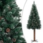 vidaXL Schlanker Weihnachtsbaum mit Echtholz und Schnee Grün 210 cm vidaXL Schlanker Weihnachtsbaum mit Echtholz und Schnee Grün 210 cm