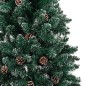 vidaXL Schlanker Weihnachtsbaum mit Echtholz und Schnee Grün 210 cm vidaXL Schlanker Weihnachtsbaum mit Echtholz und Schnee Grün 210 cm