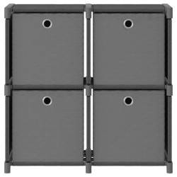 vidaXL Würfel-Regal mit Boxen 4 Fächer Grau 69x30x72,5 cm Stoff