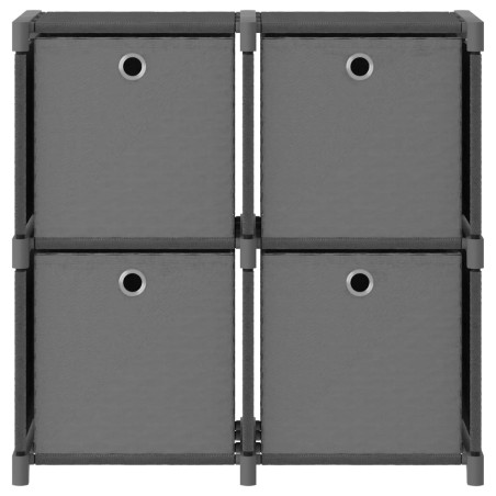 vidaXL Würfel-Regal mit Boxen 4 Fächer Grau 69x30x72,5 cm Stoff