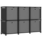 vidaXL Würfel-Regal mit Boxen 6 Fächer Schwarz 103x30x72,5 cm Stoff vidaXL Würfel-Regal mit Boxen 6 Fächer Schwarz 103x30x72,5 cm Stoff