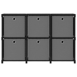 vidaXL Würfel-Regal mit Boxen 6 Fächer Schwarz 103x30x72,5 cm Stoff