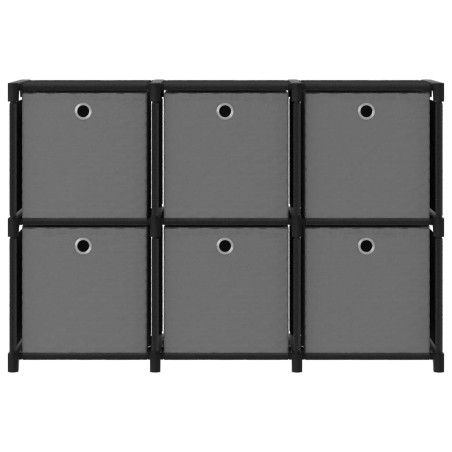 vidaXL Würfel-Regal mit Boxen 6 Fächer Schwarz 103x30x72,5 cm Stoff