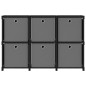 vidaXL Würfel-Regal mit Boxen 6 Fächer Schwarz 103x30x72,5 cm Stoff vidaXL Würfel-Regal mit Boxen 6 Fächer Schwarz 103x30x72,5 cm Stoff