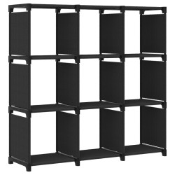 vidaXL Würfel-Regal 9 Fächer Schwarz 103x30x107,5 cm Stoff 