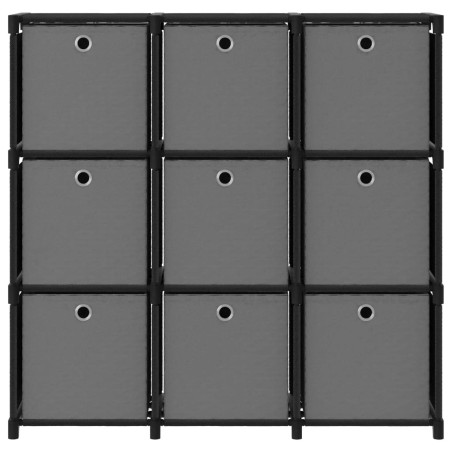 vidaXL Würfel-Regal mit Boxen 9 Fächer Schwarz 103x30x107,5 cm Stoff