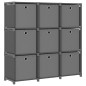 vidaXL Würfel-Regal mit Boxen 9 Fächer Grau 103x30x107,5 cm Stoff vidaXL Würfel-Regal mit Boxen 9 Fächer Grau 103x30x107,5 cm Stoff