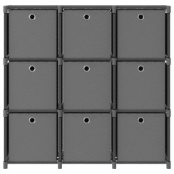 vidaXL Würfel-Regal mit Boxen 9 Fächer Grau 103x30x107,5 cm Stoff