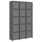 vidaXL Würfelregal mit 15 Boxen Grau 103x30x175,5 cm Stoff vidaXL Würfelregal mit 15 Boxen Grau 103x30x175,5 cm Stoff