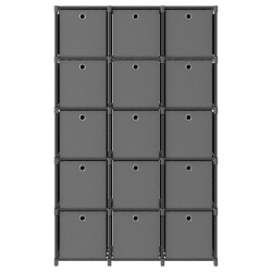 vidaXL Würfelregal mit 15 Boxen Grau 103x30x175,5 cm Stoff