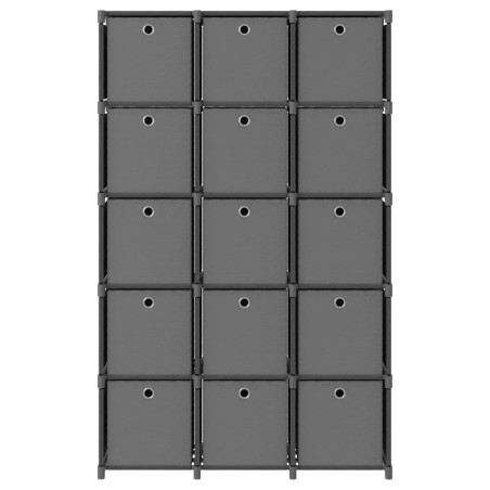 vidaXL Würfelregal mit 15 Boxen Grau 103x30x175,5 cm Stoff