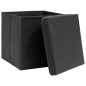 vidaXL Aufbewahrungsboxen mit Deckeln 10 Stk. 28x28x28 cm Schwarz vidaXL Aufbewahrungsboxen mit Deckeln 10 Stk. 28x28x28 cm Schwarz
