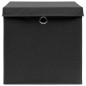 vidaXL Aufbewahrungsboxen mit Deckeln 10 Stk. 28x28x28 cm Schwarz vidaXL Aufbewahrungsboxen mit Deckeln 10 Stk. 28x28x28 cm Schwarz