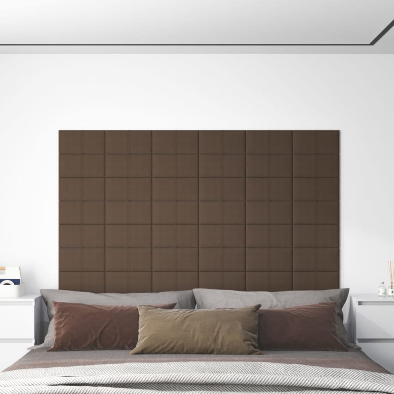 Wandpaneele 12 Stk. Braun 30x15 cm Stoff 0,54 m² Wandpaneele 12 Stk. Braun 30x15 cm Stoff 0,54 m²