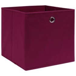 vidaXL Aufbewahrungsboxen 4 Stk. Vliesstoff 28x28x28 cm Dunkelrot