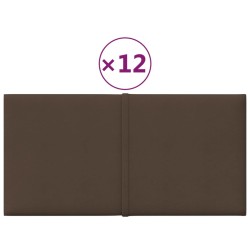 Wandpaneele 12 Stk. Braun 30x15 cm Stoff 0,54 m²