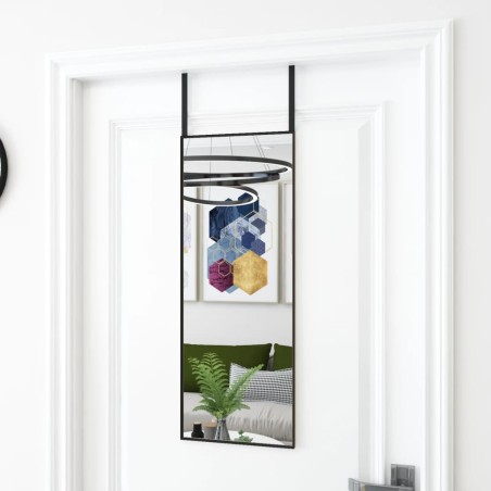 vidaXL Türspiegel Schwarz 30x80 cm Glas und Aluminium