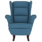 vidaXL Schaukelstuhl mit Massivholz-Gummibeinen Blau Samt vidaXL Schaukelstuhl mit Massivholz-Gummibeinen Blau Samt