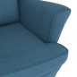 vidaXL Schaukelstuhl mit Massivholz-Gummibeinen Blau Samt vidaXL Schaukelstuhl mit Massivholz-Gummibeinen Blau Samt