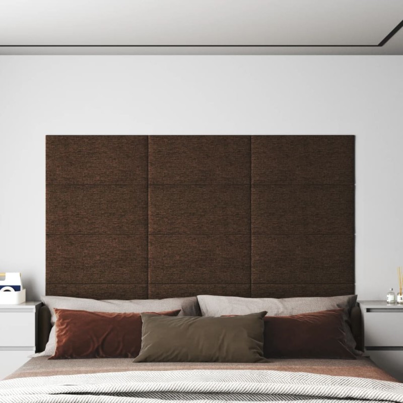 Wandpaneele 12 Stk. Braun 60x30 cm Stoff 2,16 m² Wandpaneele 12 Stk. Braun 60x30 cm Stoff 2,16 m²