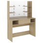 vidaXL Schminktisch mit LED-Beleuchtung 100x40x135 cm MDF Eiche-Optik vidaXL Schminktisch mit LED-Beleuchtung 100x40x135 cm MDF Eiche-Optik