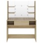 vidaXL Schminktisch mit LED-Beleuchtung 100x40x135 cm MDF Eiche-Optik vidaXL Schminktisch mit LED-Beleuchtung 100x40x135 cm MDF Eiche-Optik