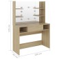 vidaXL Schminktisch mit LED-Beleuchtung 100x40x135 cm MDF Eiche-Optik vidaXL Schminktisch mit LED-Beleuchtung 100x40x135 cm MDF Eiche-Optik