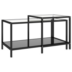 vidaXL Beistelltische 2 Stk. Hartglas Schwarz