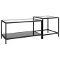 vidaXL Beistelltische 2 Stk. Hartglas Schwarz vidaXL Beistelltische 2 Stk. Hartglas Schwarz