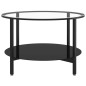 vidaXL Beistelltisch Schwarz und Transparent 70 cm Hartglas vidaXL Beistelltisch Schwarz und Transparent 70 cm Hartglas
