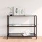 vidaXL Regal Transparent und Schwarz 100x36x90 cm Gehärtetes Glas vidaXL Regal Transparent und Schwarz 100x36x90 cm Gehärtetes Glas