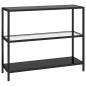vidaXL Regal Transparent und Schwarz 100x36x90 cm Gehärtetes Glas vidaXL Regal Transparent und Schwarz 100x36x90 cm Gehärtetes Glas