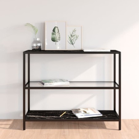 vidaXL Regal Transparent und Marmor 100x36x90 cm Gehärtetes Glas